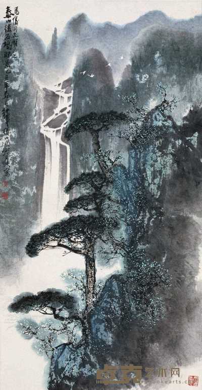 刘宝纯 1985年作 泰山后石坞 立轴 97×51cm